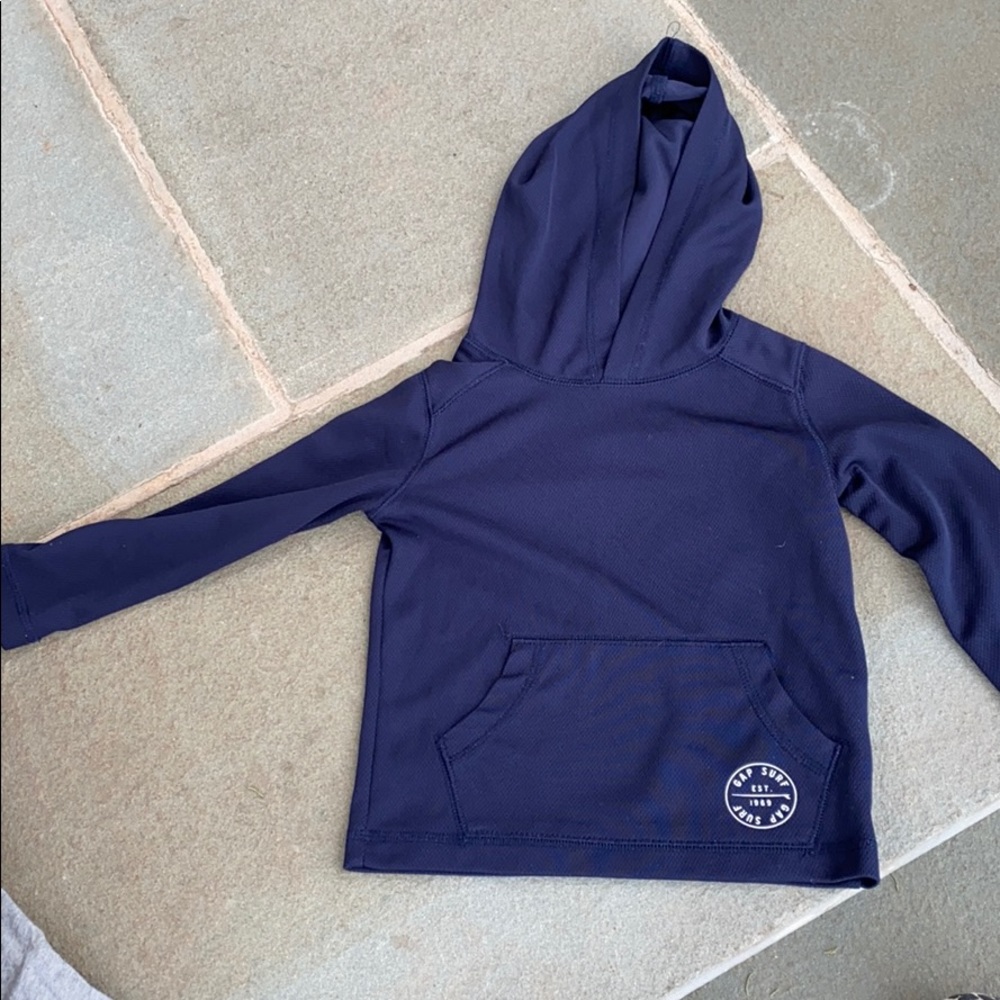 Navy blue, baby gap, hooded rash guard